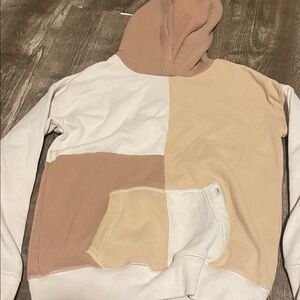 abercrombie kids tan, cream & beige pullover hoodie